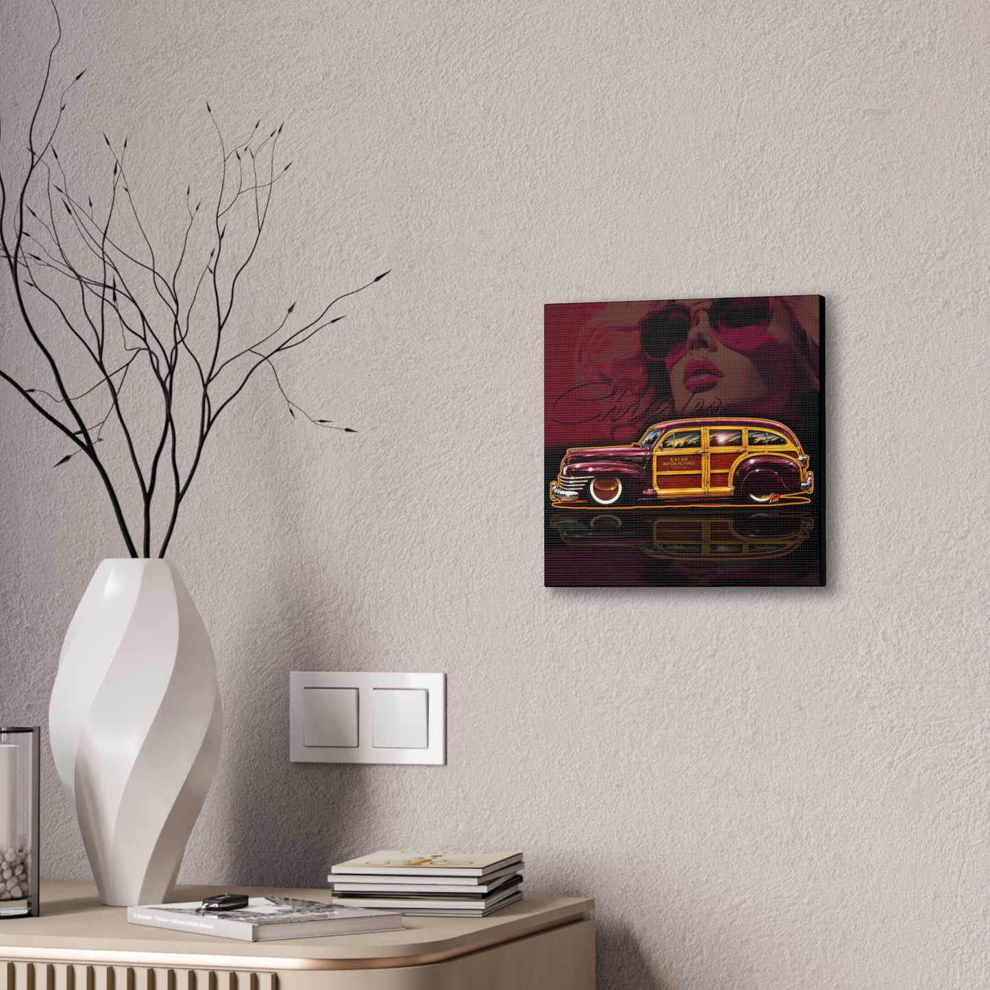 CHRYSLER TOWN & COUNTRY 1942 Collectible Fireball Art Canvas Stretched Print