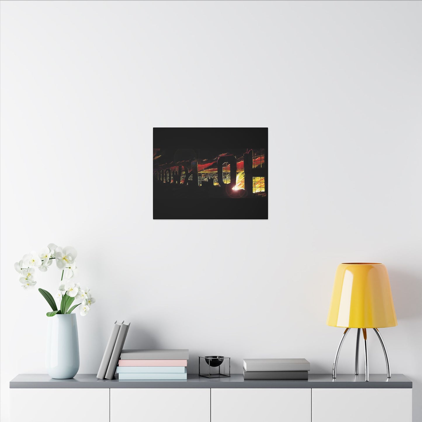 ESCAPE FROM LA Hollywood Sigh Fireball Concept Art Canvas Print