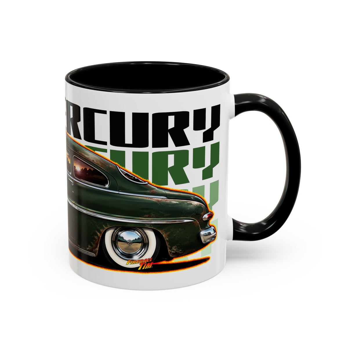 MERCURY COUPE 1950 Collectible Fireball Art Coffee Mug - 2 Sizes