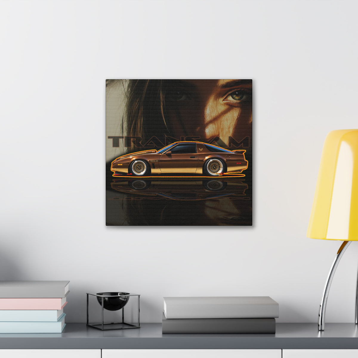 PONTIAC TRANS AM 1984 Collectible Fireball Art Canvas Stretched Print