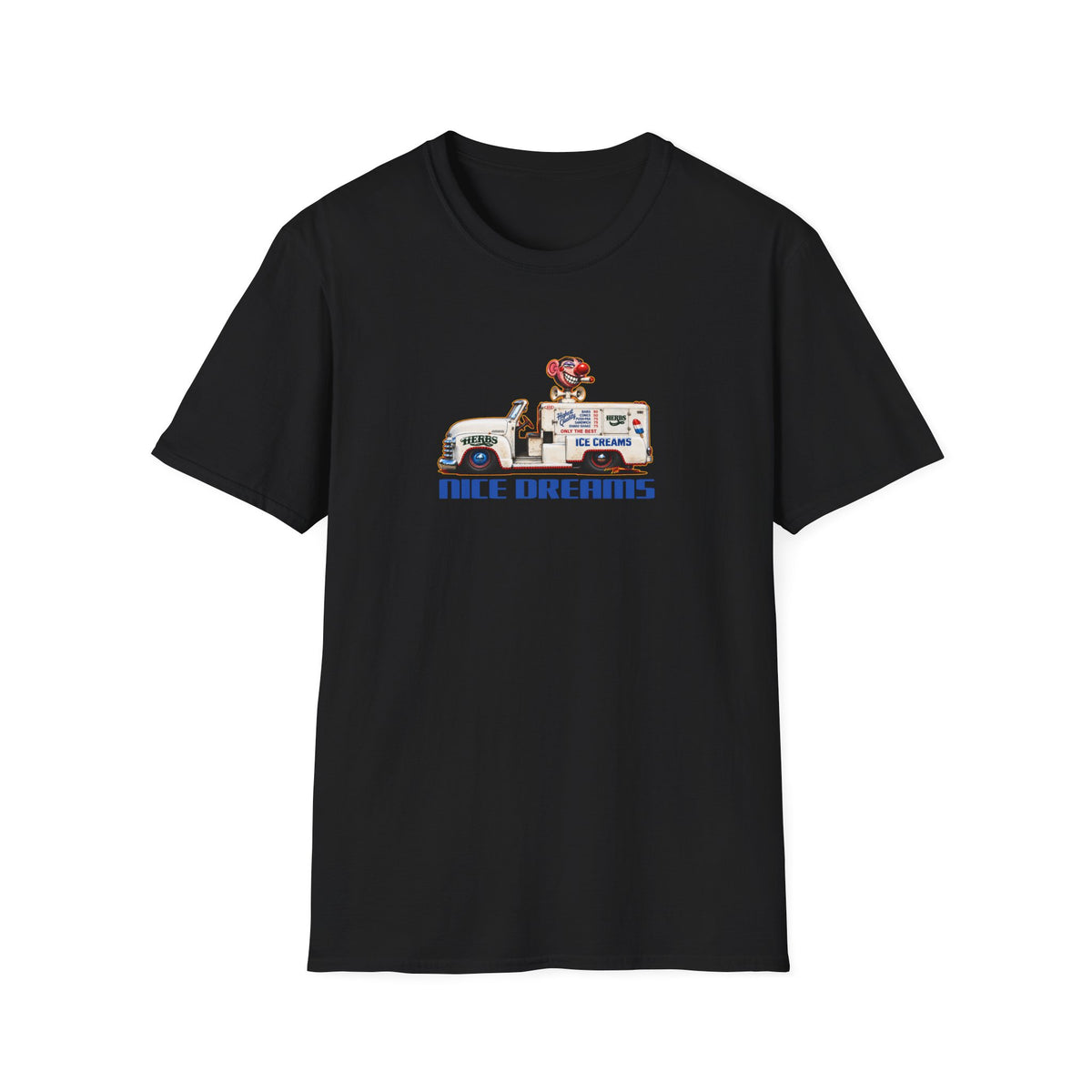 CHEECH & CHONG Nice Dreams Ice Cream Truck Fireball Art TeeShirt