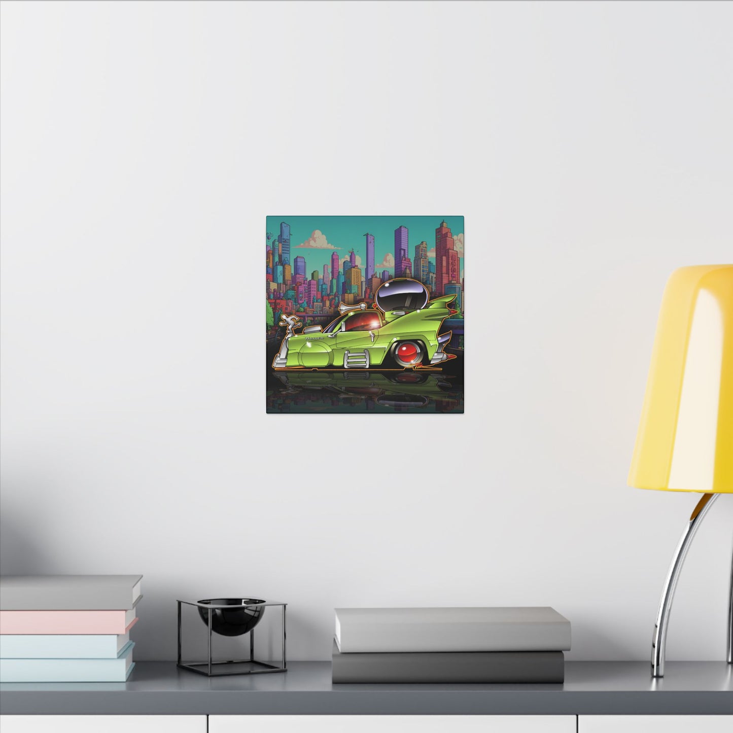 THE SIMPSONS HOMER CAR Fireball Art Canvas Print - 12x12