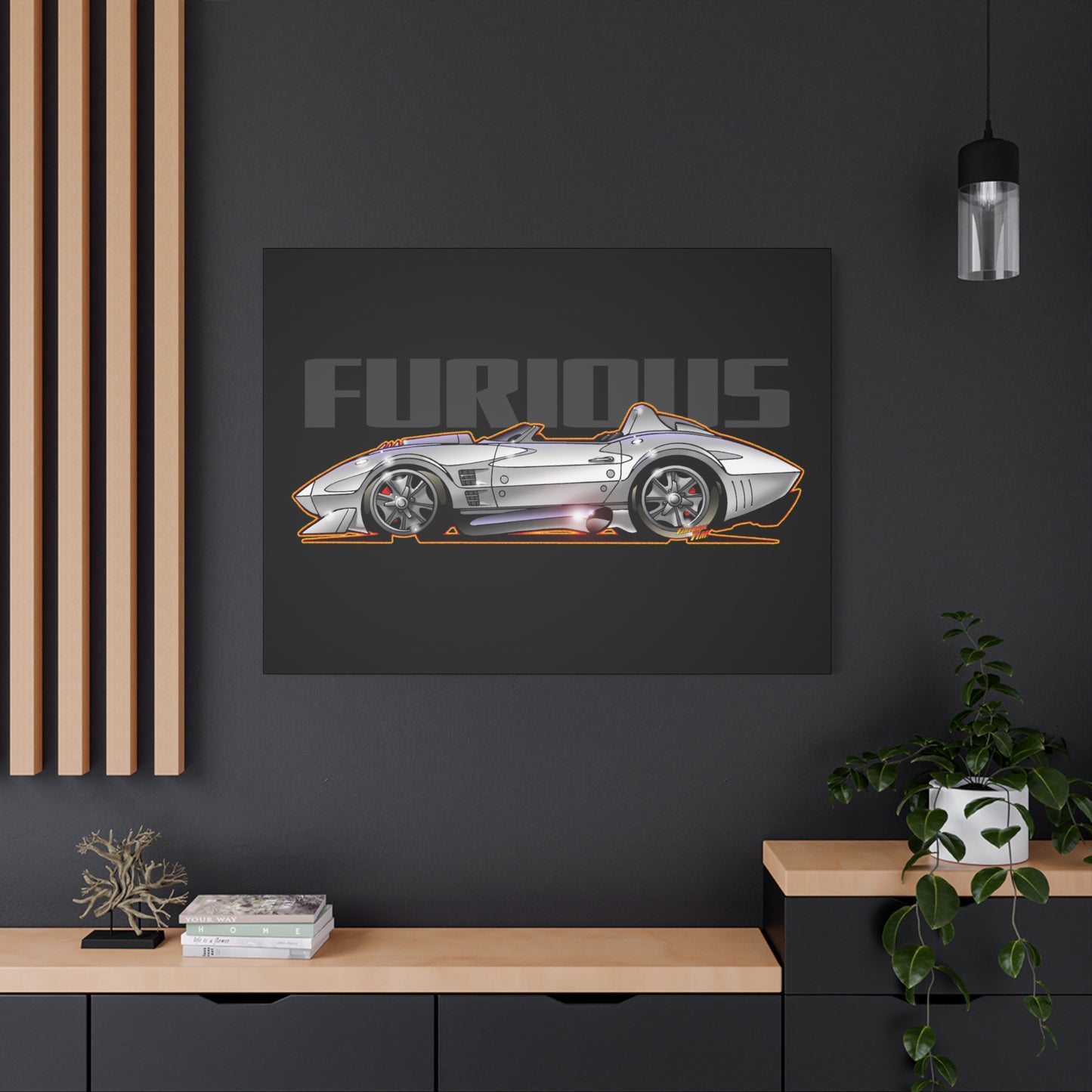 FAST AND FURIOUS Grand Sport Stingray Corvette Fireball Art Canvas Art Wall Print