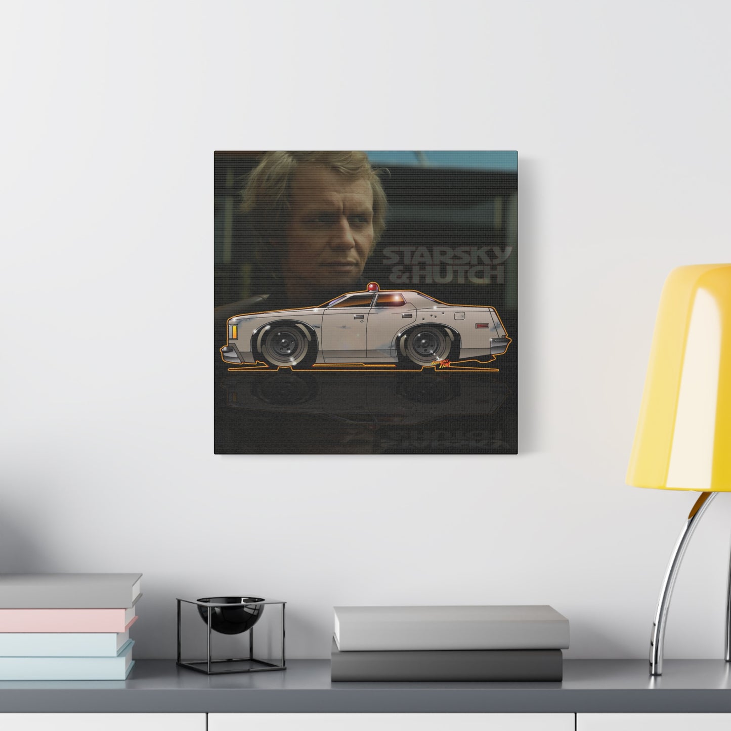 STARSKY AND HUTCH Hutchmobile Fireball Art Canvas Wall Print