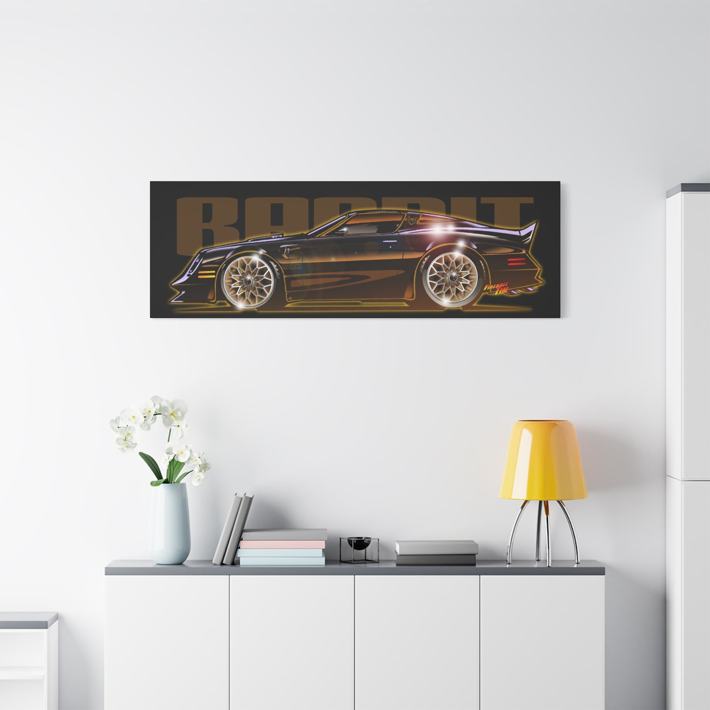 SMOKEY AND THE BANDIT Pontiac Trans Am Fireball Art Canvas Print - Sizes