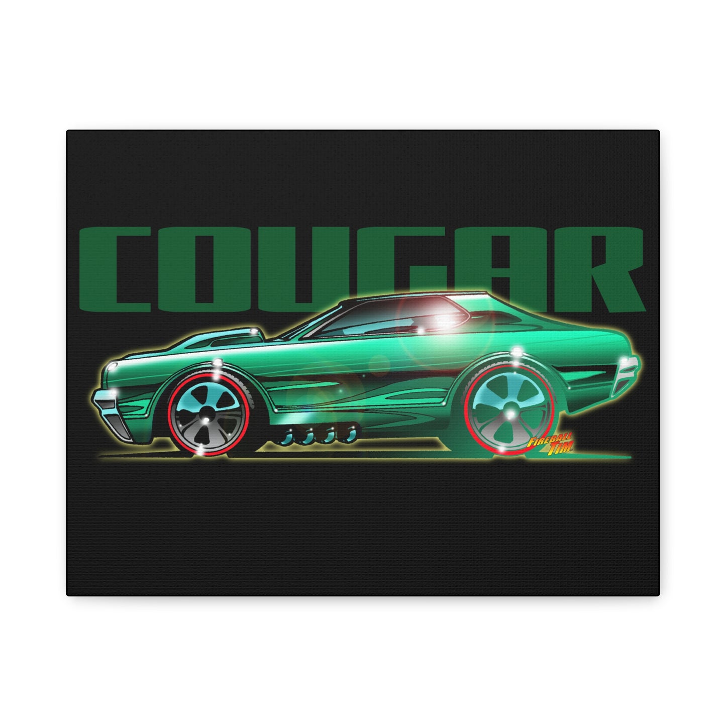 MERCURY COUGAR Muscle Car Fireball Canvas Art Wall Print - 11x14