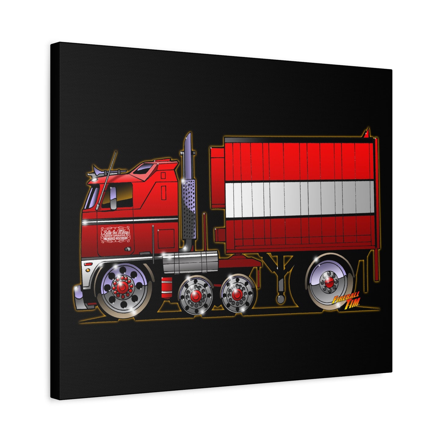 BJ AND THE BEAR TV Show Semi Truck Canvas Art Wall Print - 11x14