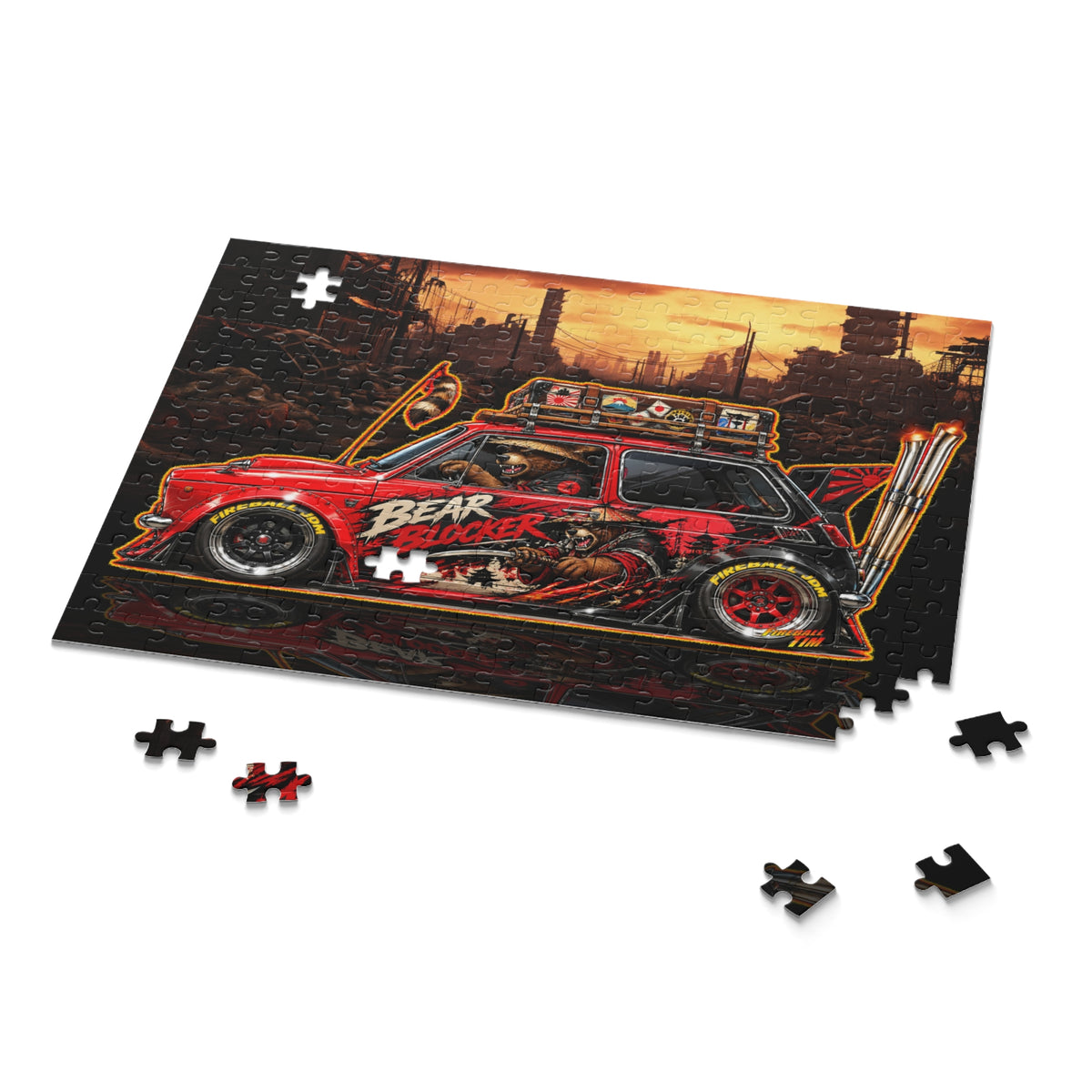 JDM 1967 HONDA 600 Collectible Fireball Art Jigsaw Puzzle — Retro Japanese Cars (120/252/500‑Piece)