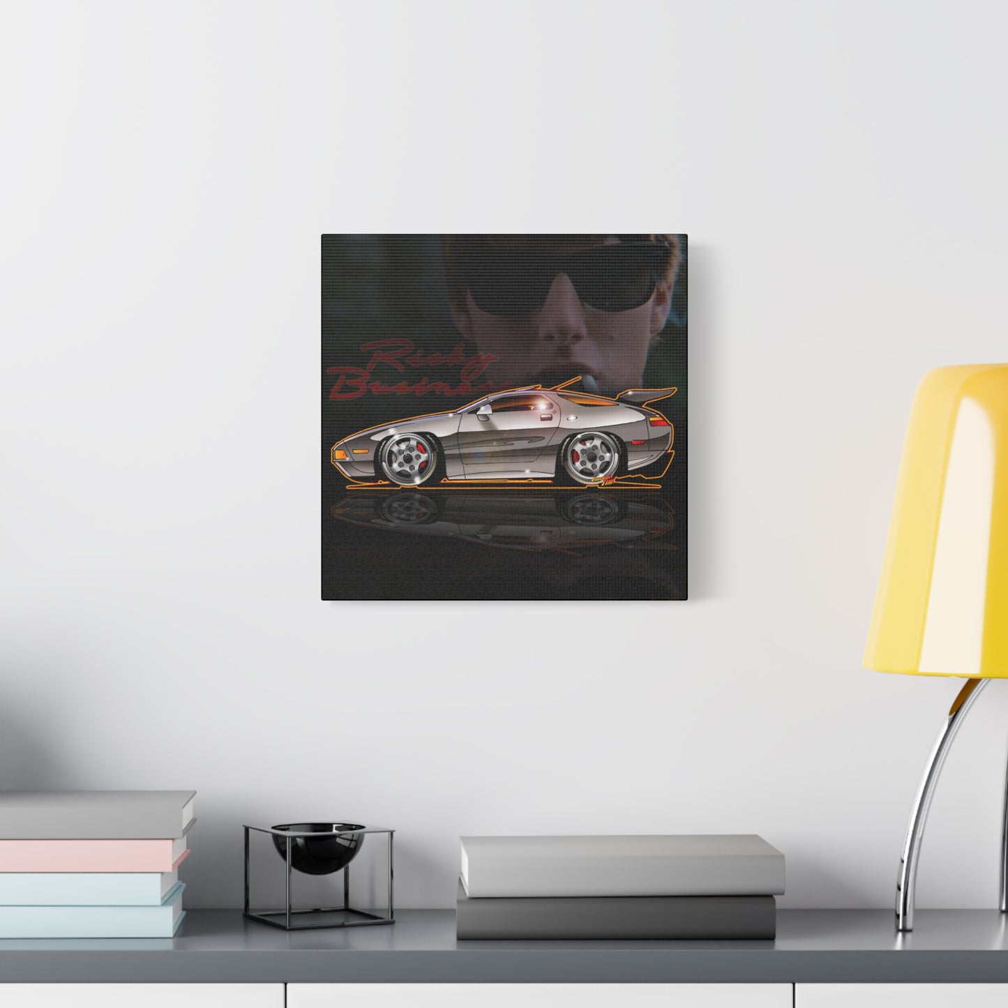 RISKY BUSINESS Porsche 928 Fireball Art Canvas Print - Sizes