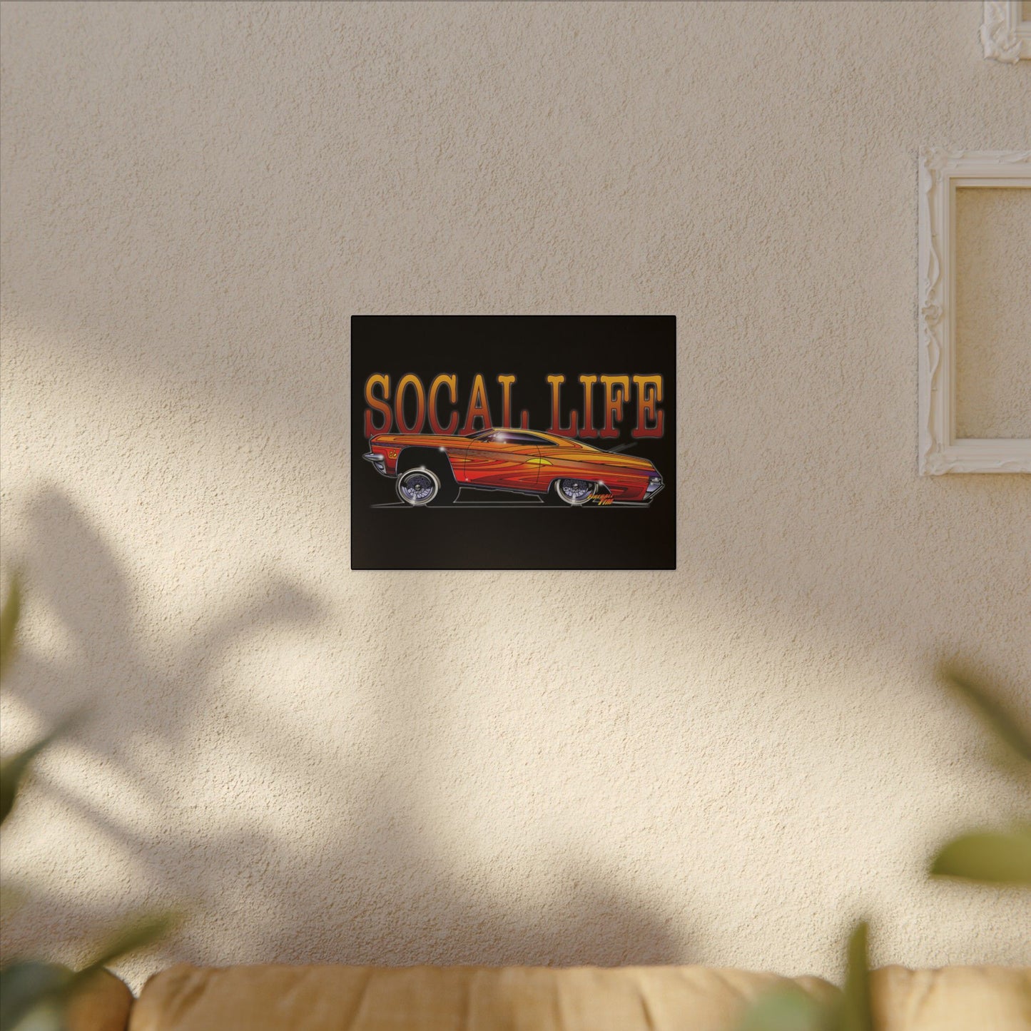 CHEVY IMPALA LOWRIDER Fireball Art Canvas Print