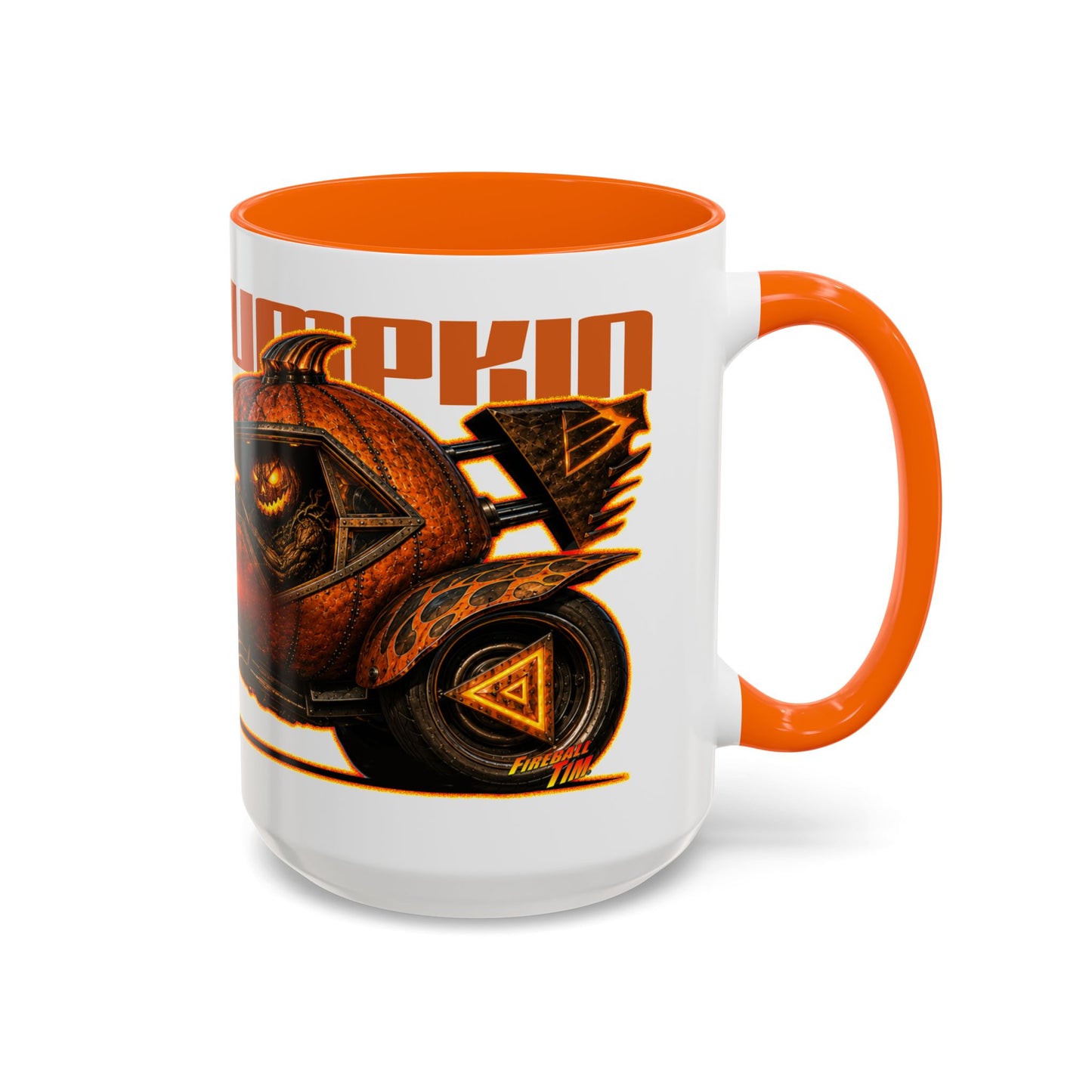 MONSTER MACHINES Halloween Power Pumpkin Collectible Fireball Art Coffee Mug - 2 Sizes