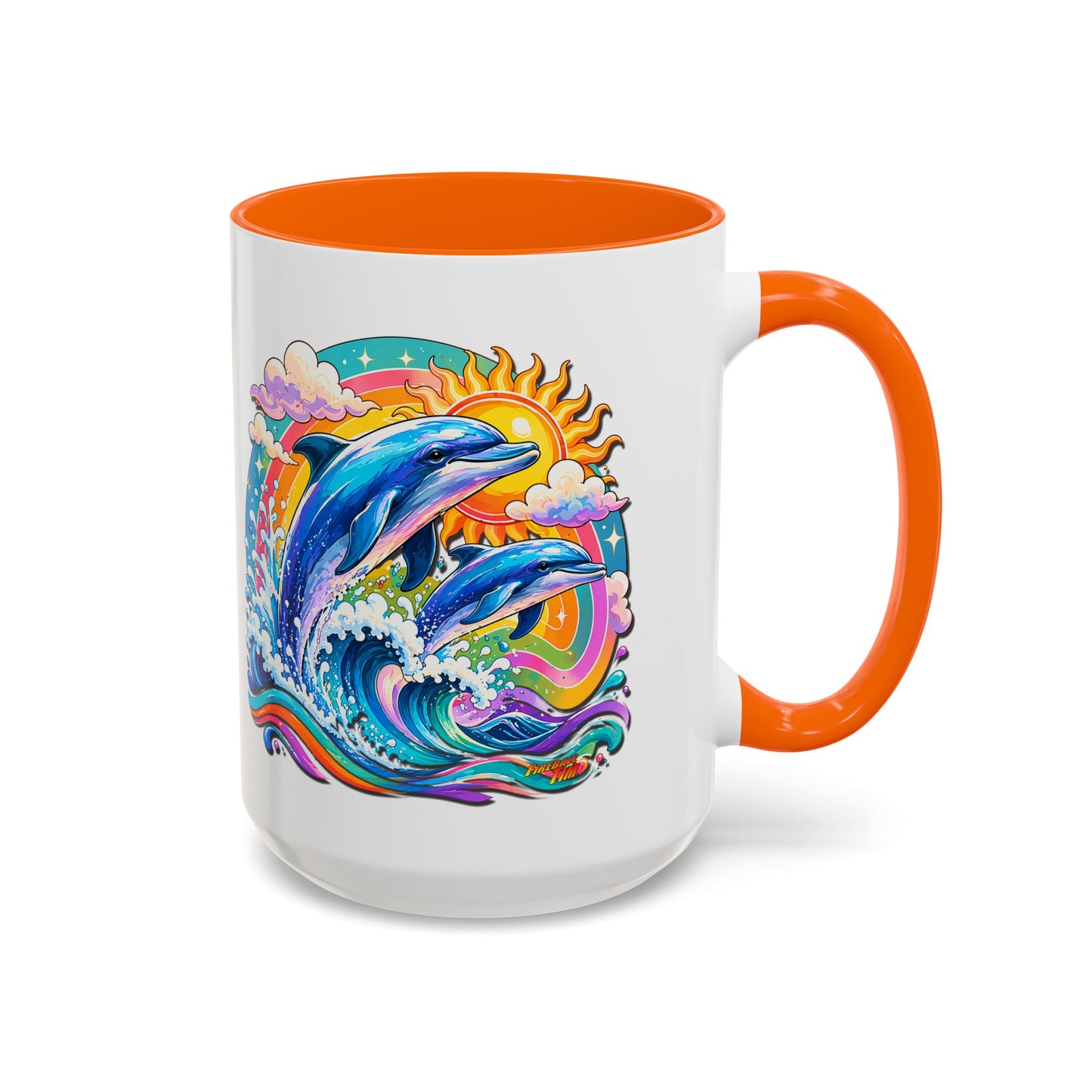 DOLPHIN SPLASH 2 Aquarium Series Fireball Art Coffee Mug - 2 Sizes