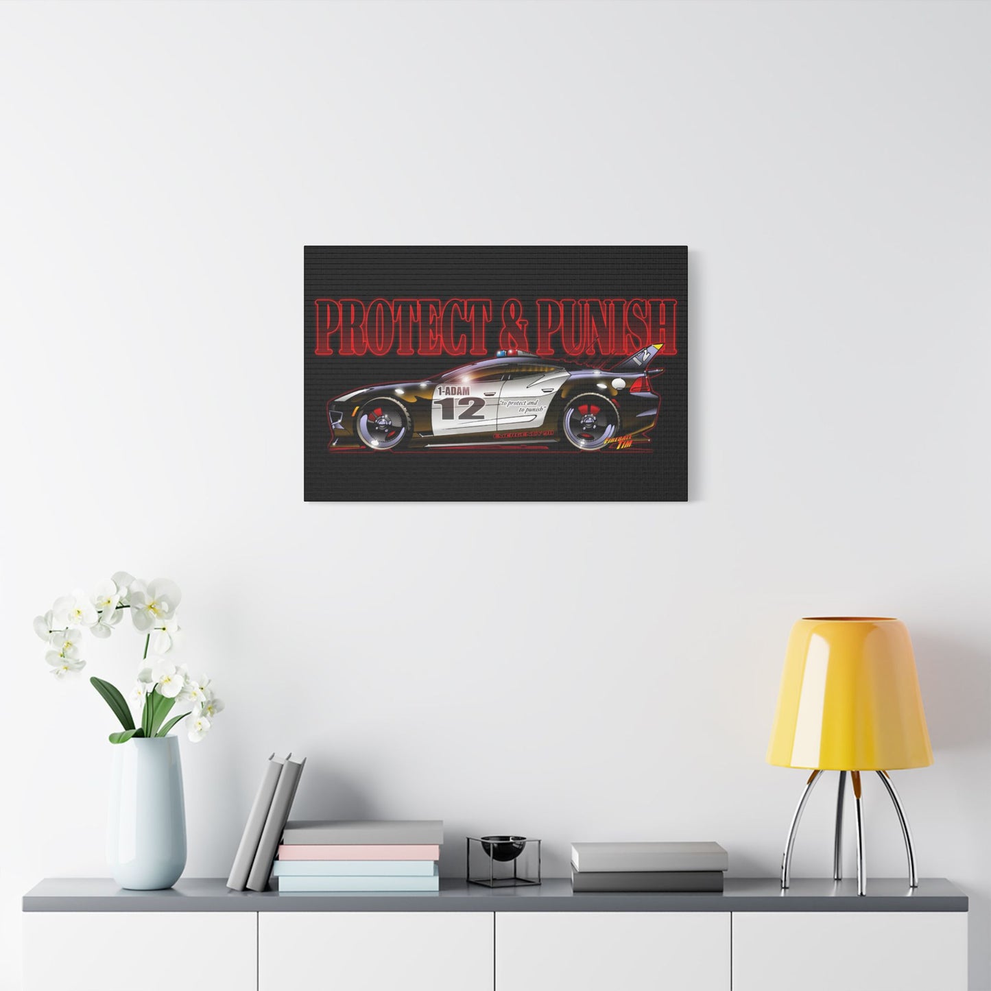ADAM 12 FISKER KARMA Police Car Canvas Art Print - 11x14