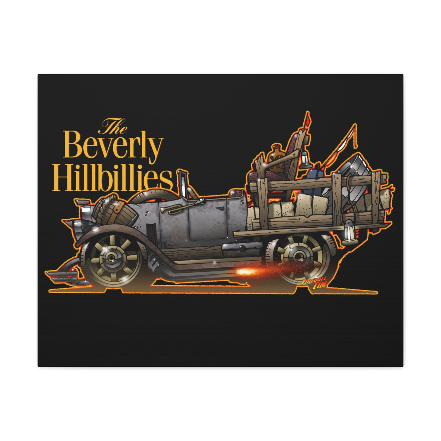 BEVERLY HILLBILLIES JALOPY Canvas Art Wall Print - 11x14