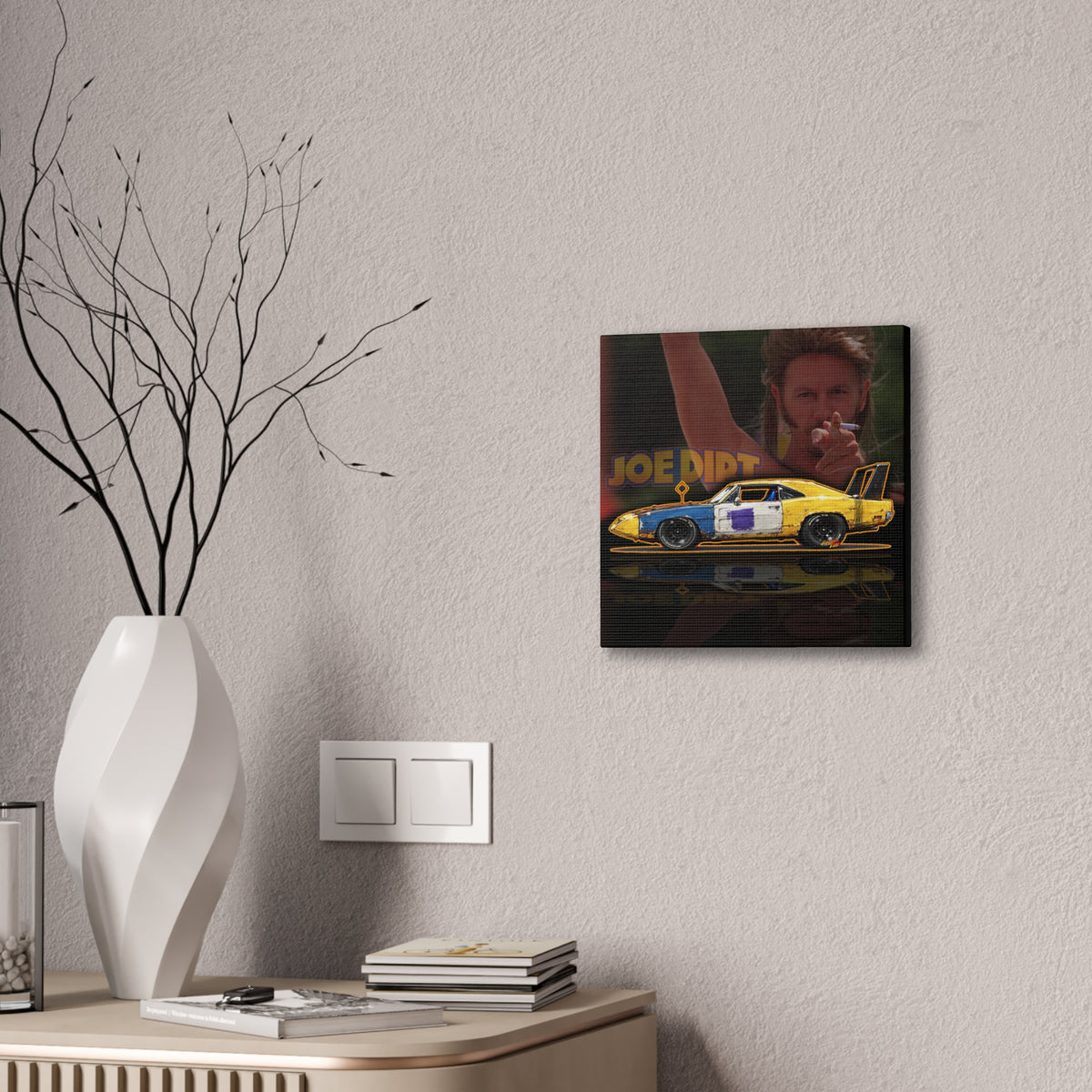 CHEVY NOVA WAGON 1965 Collectible Fireball Art Canvas Stretched Print
