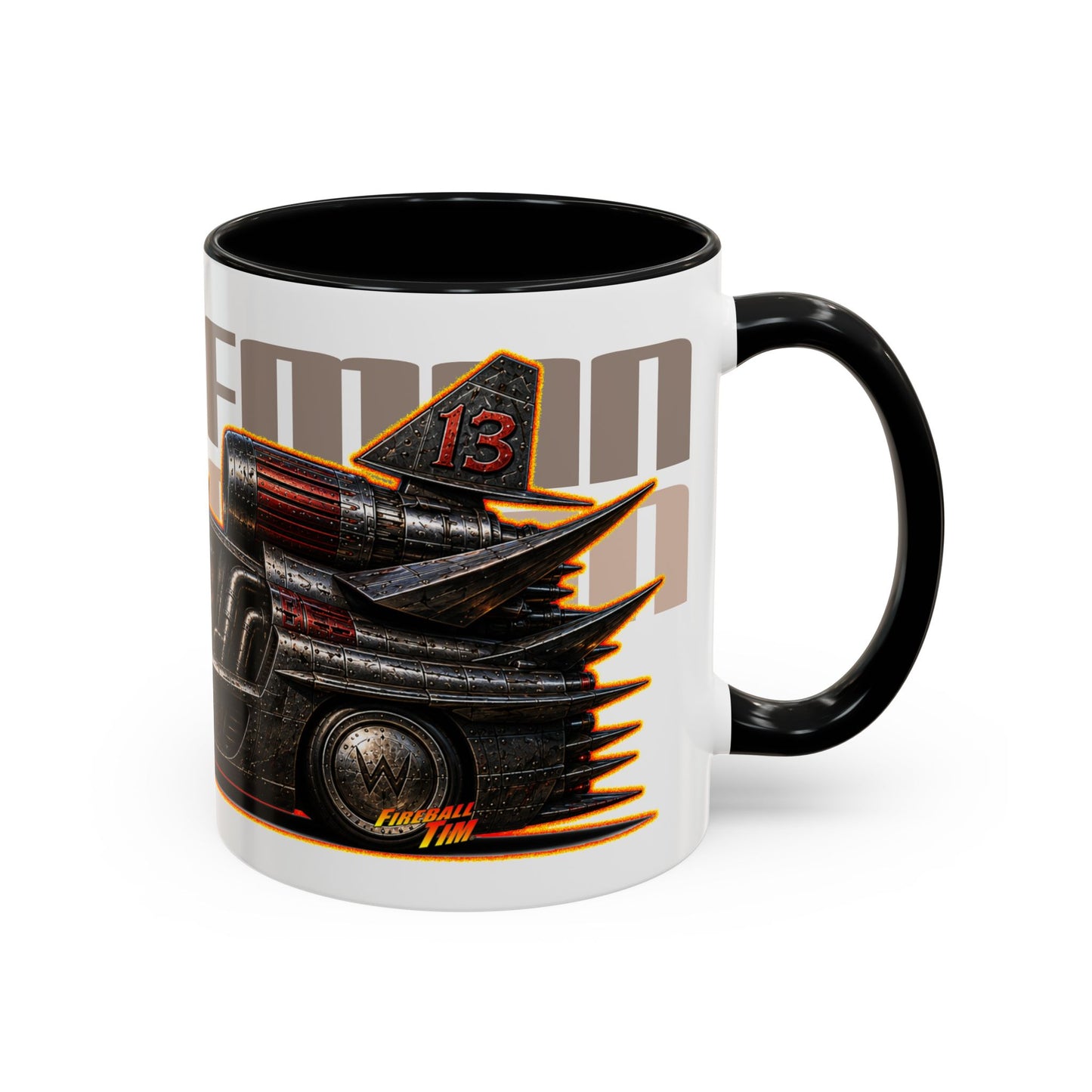 MONSTER MACHINES Wufman Halloween Collectible Fireball Art Coffee Mug - 2 Sizes