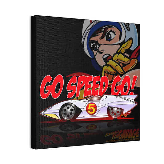 SPEED RACER MACH 5 Cartoon Fireball Canvas Art Print - 12x12