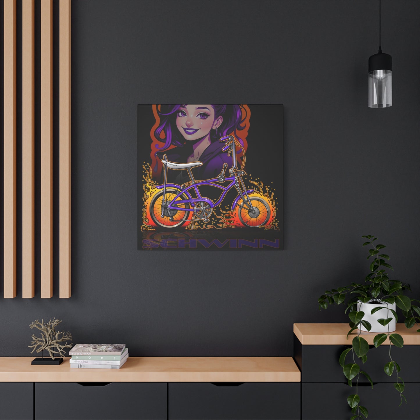 SCHWINN BIKE Grape Crush Fireball Art Canvas Print