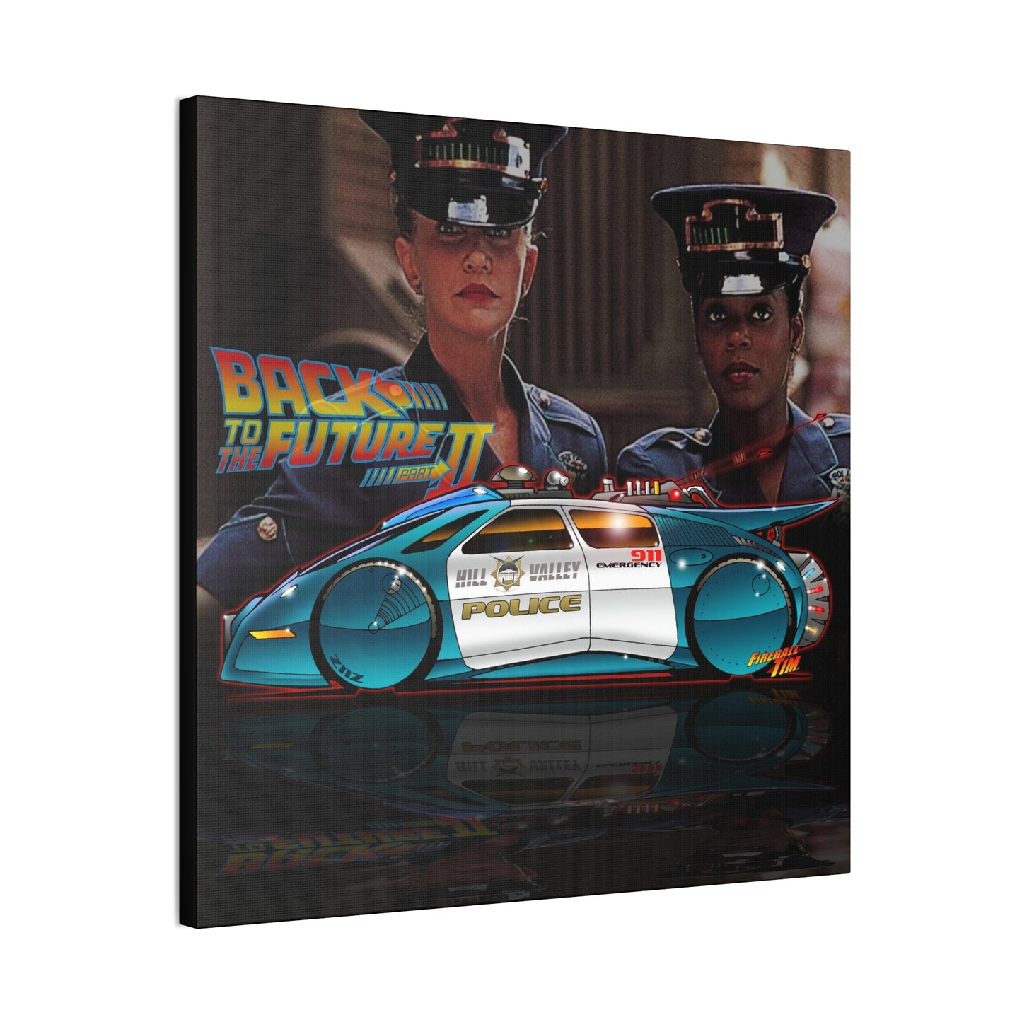 BACK TO THE FUTURE 2 Hill Valley Police Car Canvas Art MASTERPRINT 2 Sizes