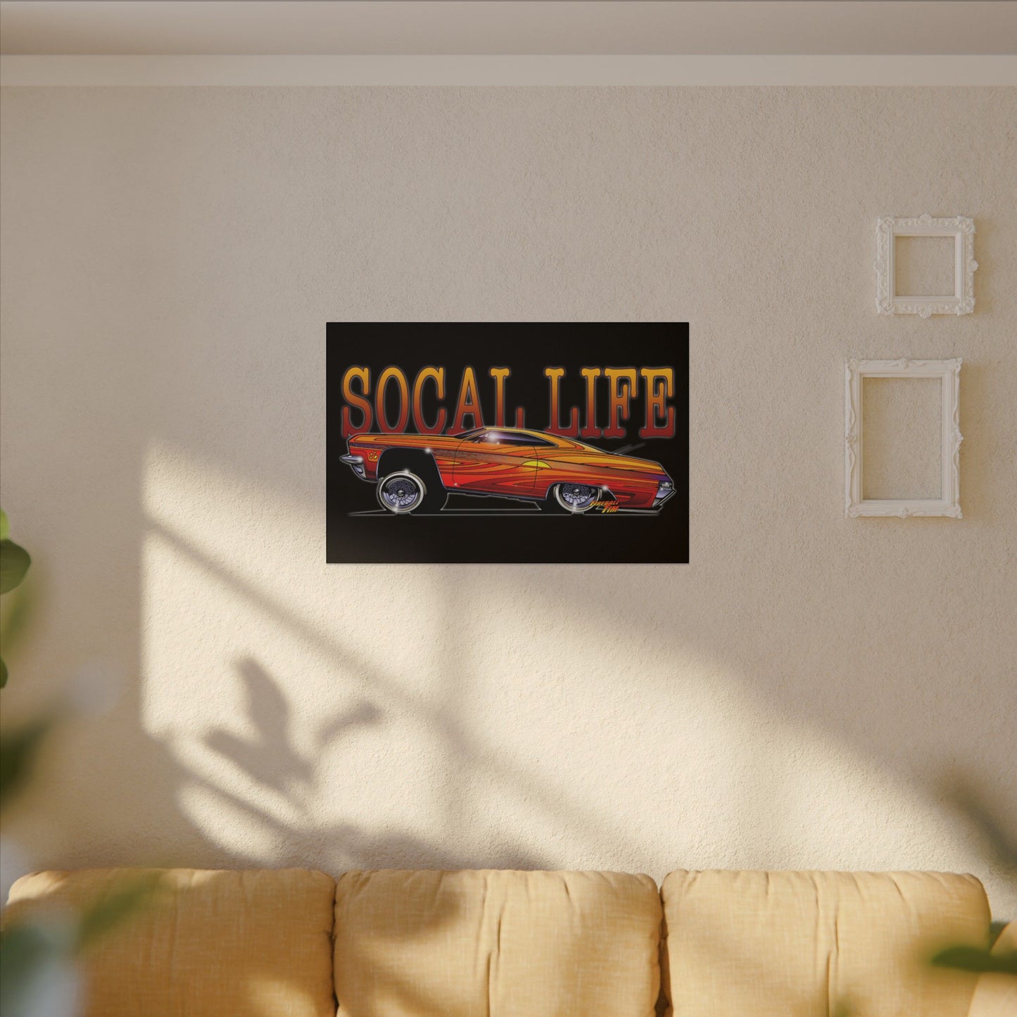 CHEVY IMPALA LOWRIDER Fireball Art Canvas Print