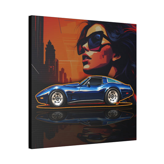 CHEVROLET CORVETTE 1978 Collectible Fireball Art Collectible Canvas Stretched Print
