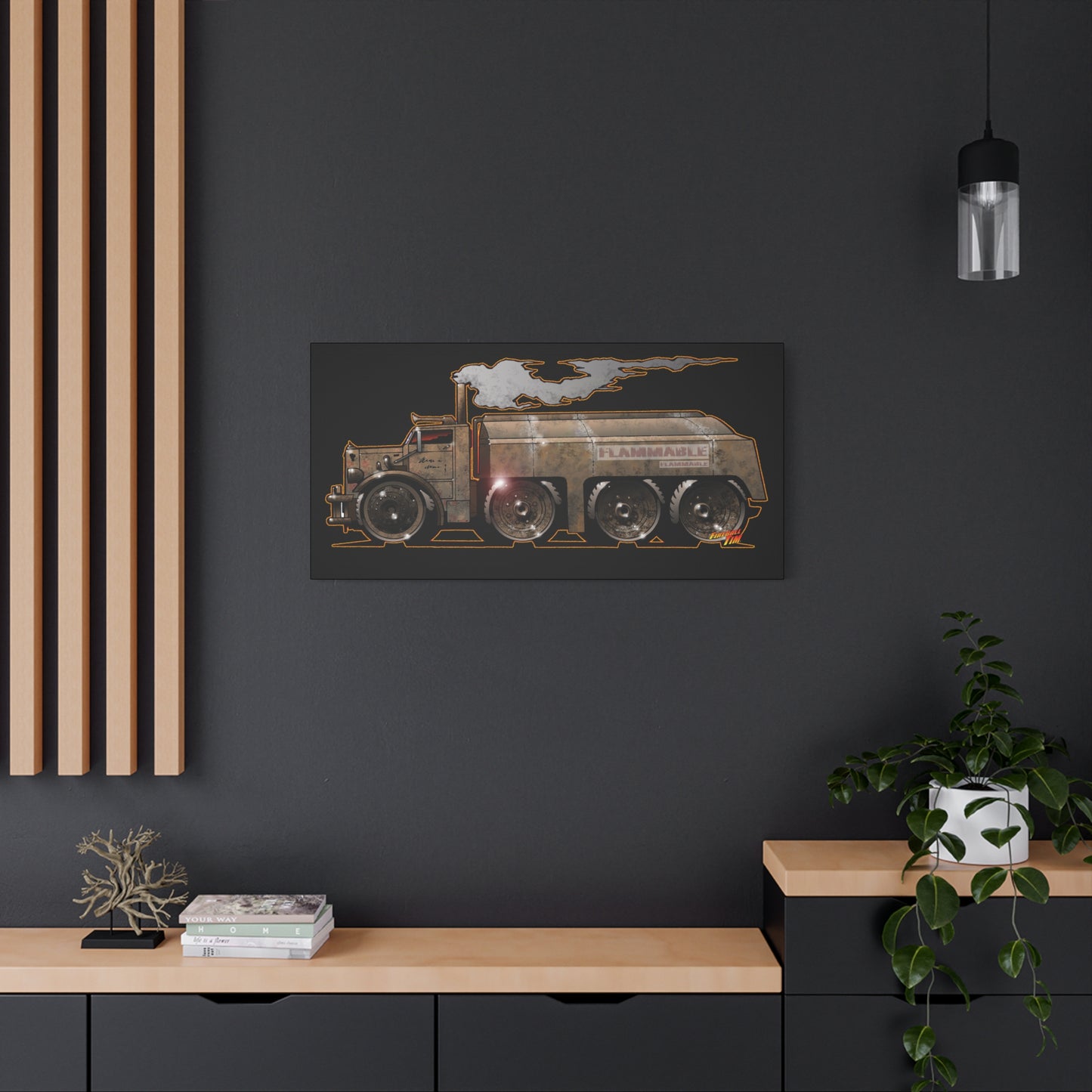 DUEL Killer Movie Truck Fireball Art Canvas Print - Sizes
