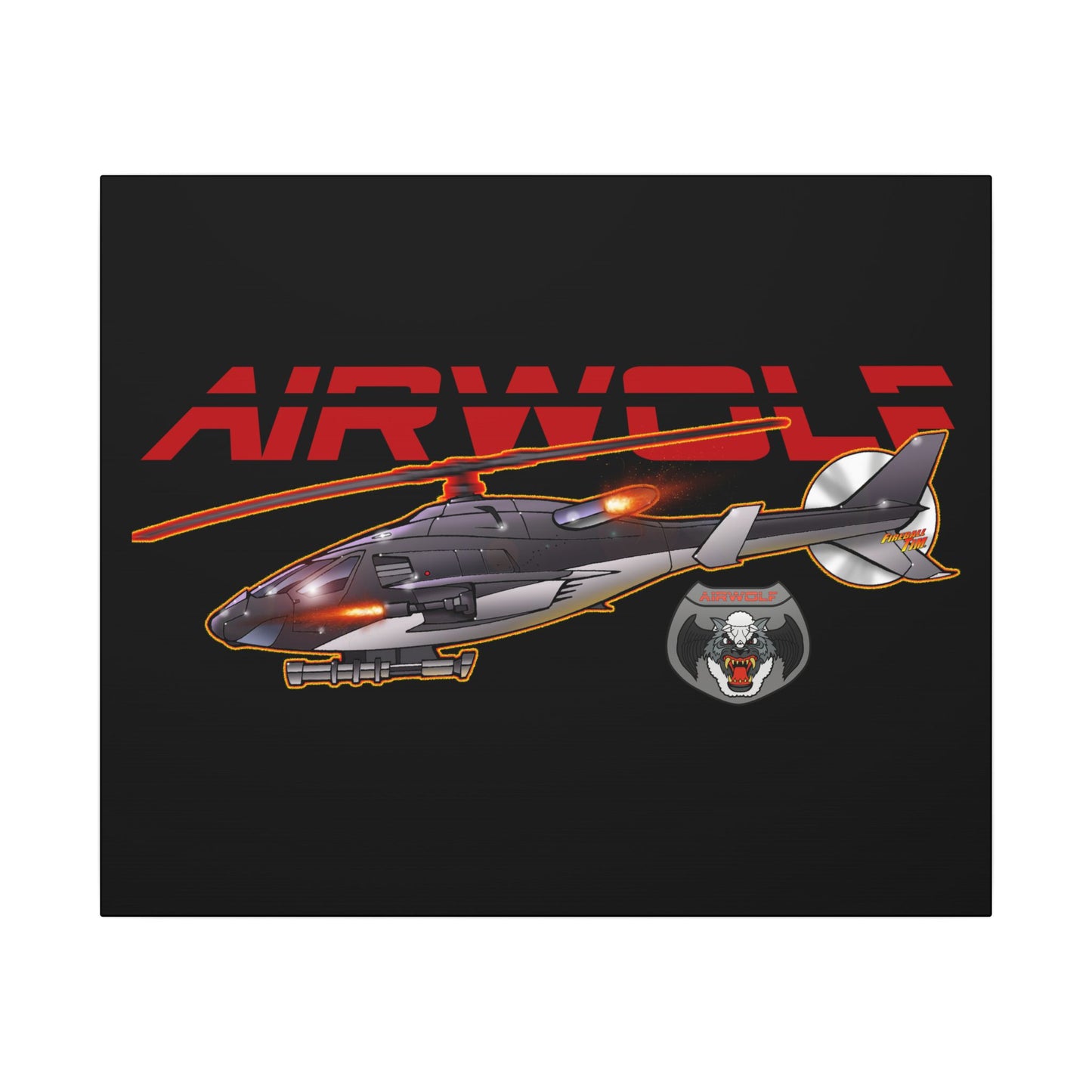 AIRWOLF TV Helicopter Canvas Art Print - 11x14