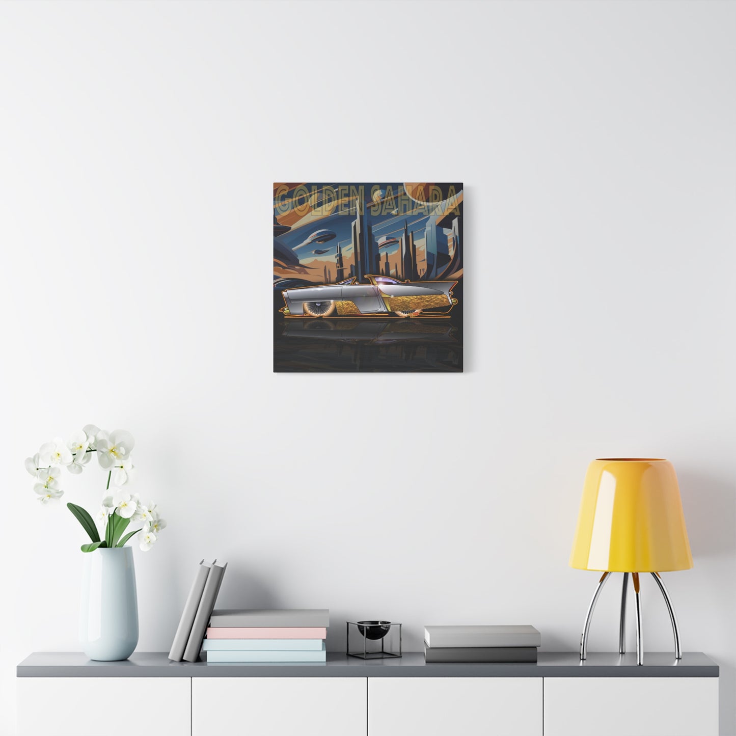 GOLDEN SAHARA Custom Concept Car Fireball Art Canvas Art