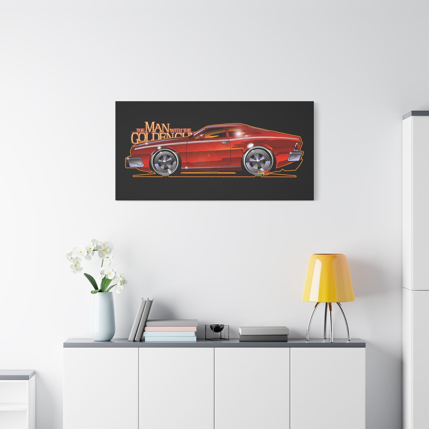 MAN WITH THE GOLDEN GUN AMC Hornet James Bond Fireball Art Canvas Print