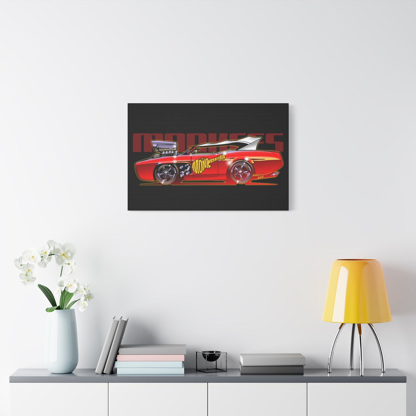 THE MONKEES Monkeemobile Fireball Canvas Art Wall Print - 11x14