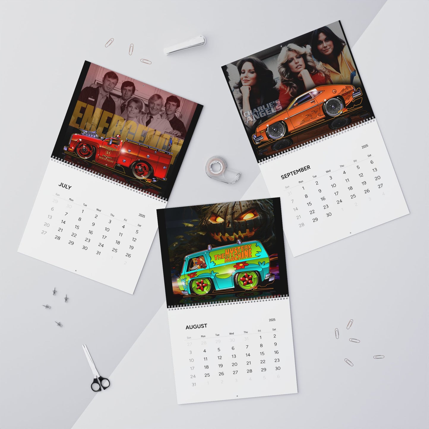 Official FIREBALL TIM GARAGE 2025 TV Car Wall Calendar