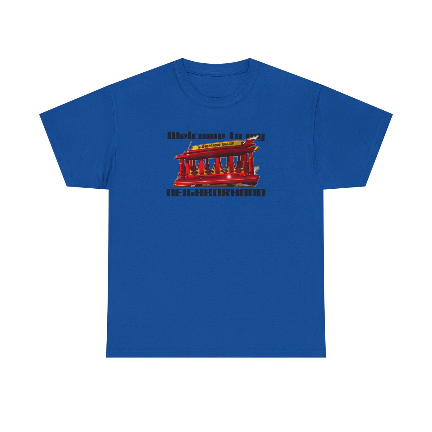 MR. ROGERS NEIGHBORHOOD TROLLEY Unisex Heavy Cotton Tee Shirt - Multiple Colors