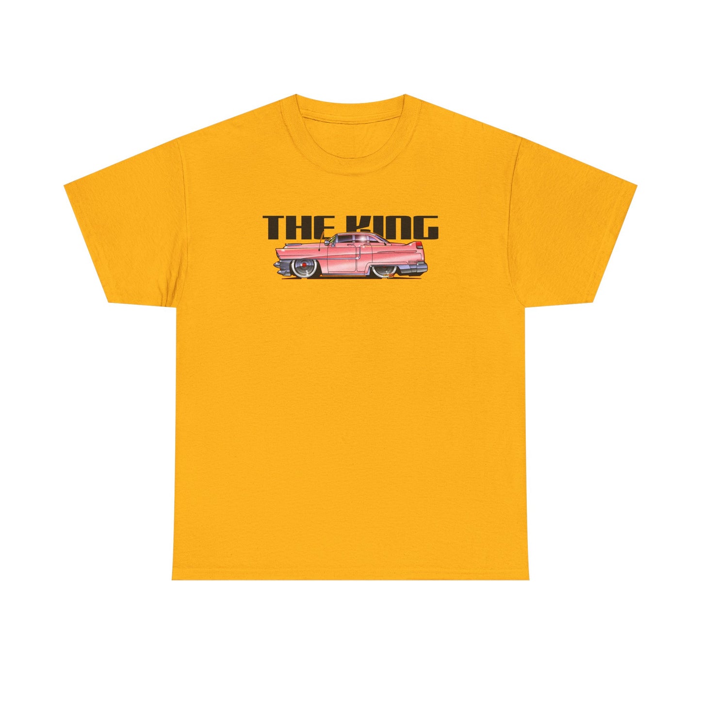 ELVIS THE KING PINK 1955 CADILLAC Fireball Art Tee Shirt - Multiple Sizes