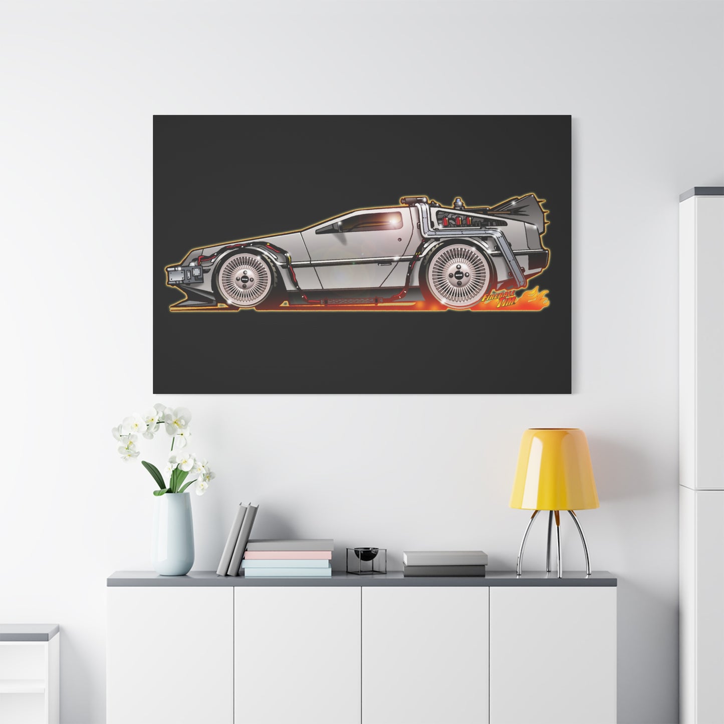 BACK to the FUTURE Delorean Time Machine Canvas Art Wall Print