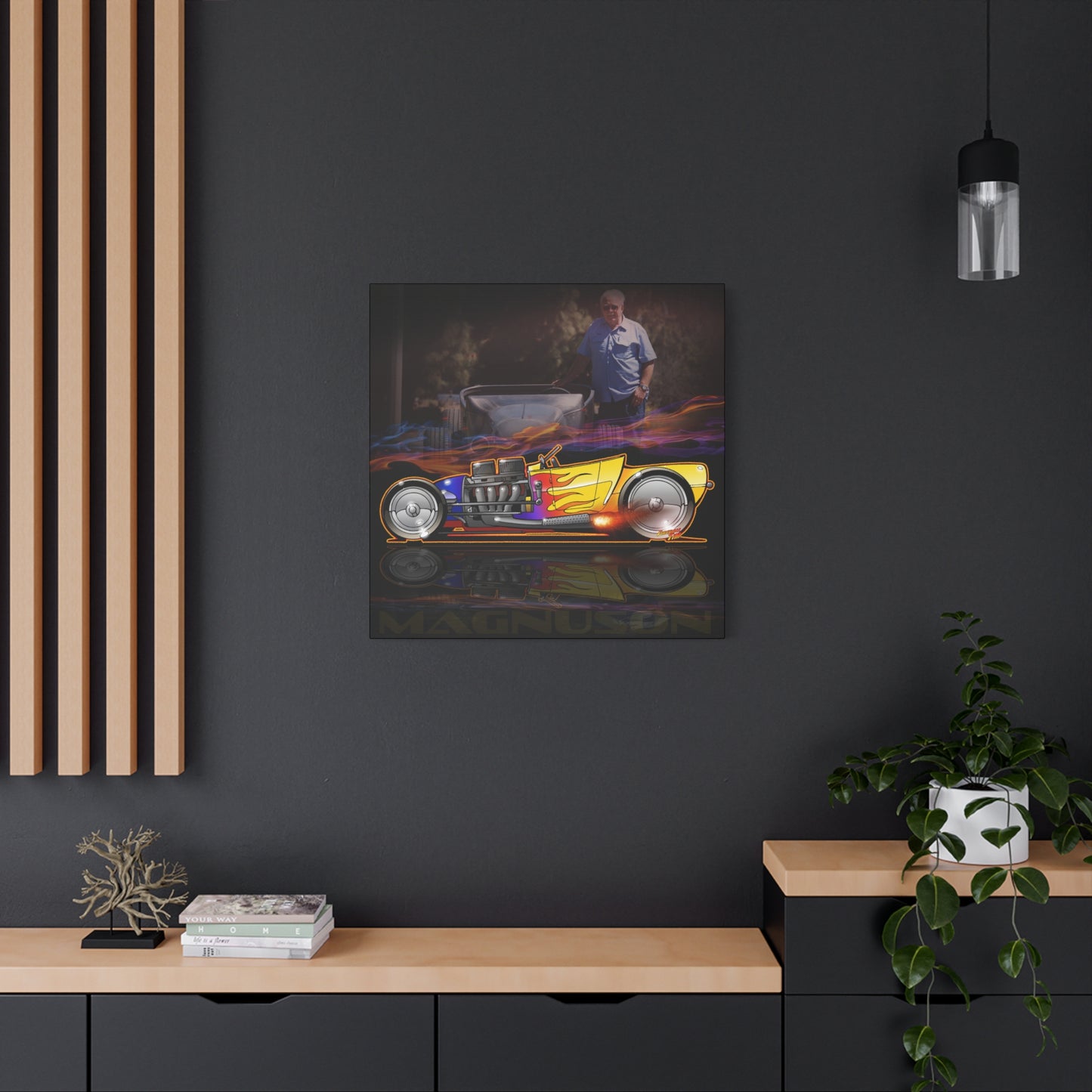 MAGNUSON Track Roadster Hot Rod Fireball Art Canvas Print