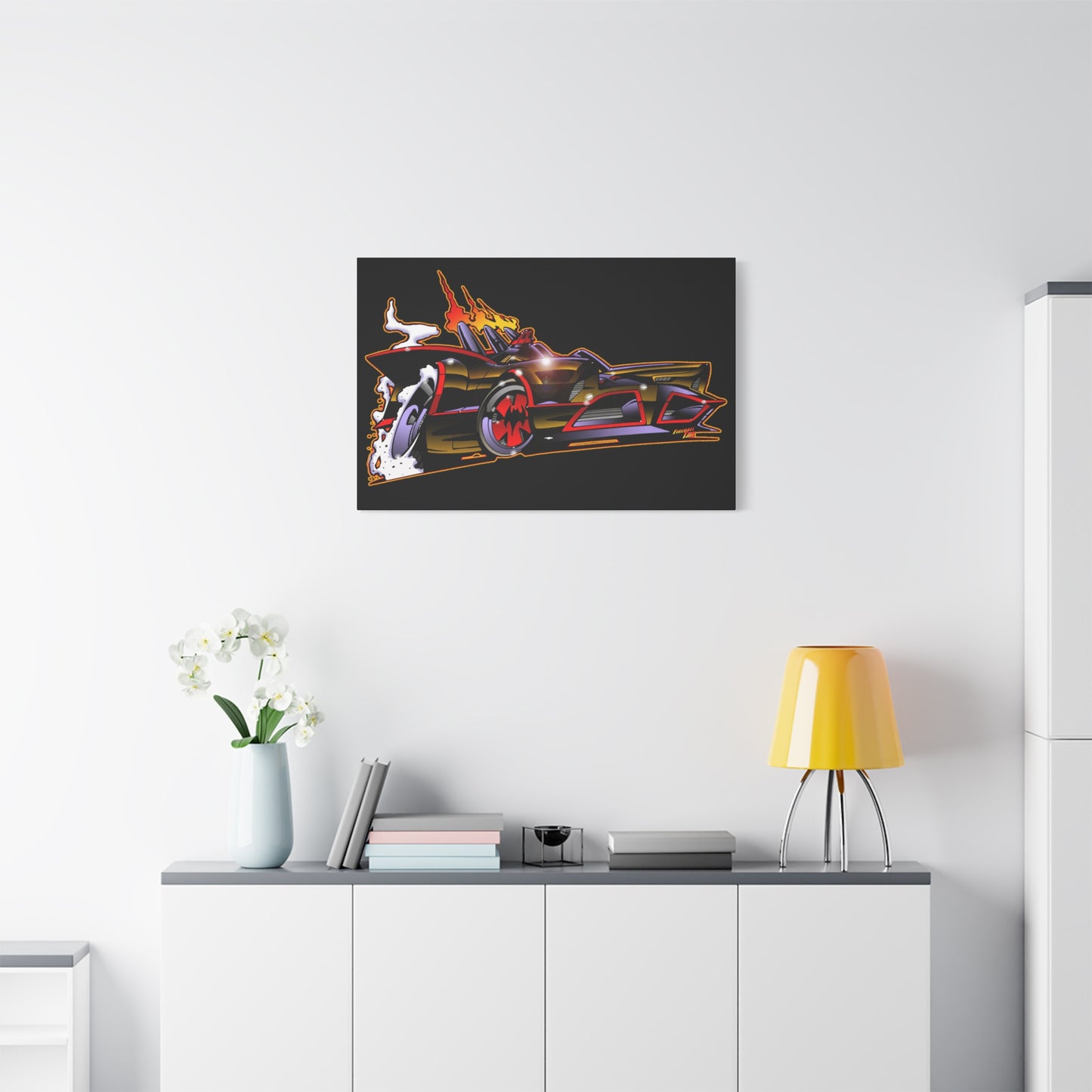 BATMOBILE 1966 BATMAN BAT66 Collectible TV Car Canvas Wall Art