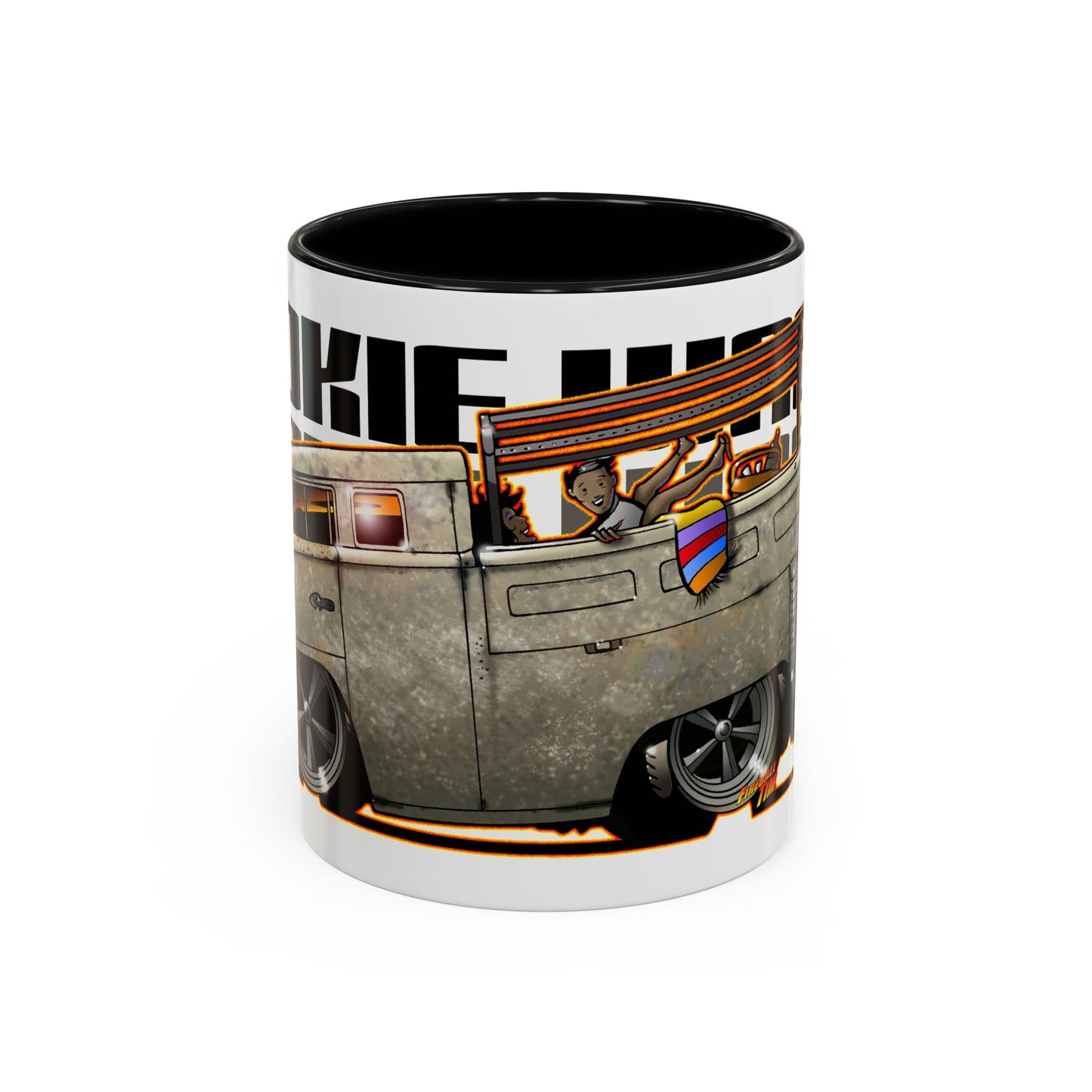 CUSTOM ED FOX VW BUS NOOKIE WAGON Collectible Fireball Art Coffee Mug - 2 Sizes