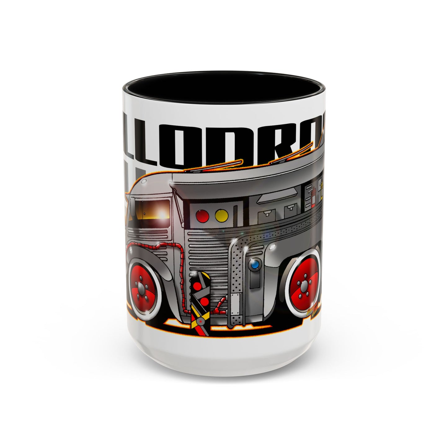 GALLODROME French Food Truck Fireball Art Collectible Coffee Mug - 2 Sizes