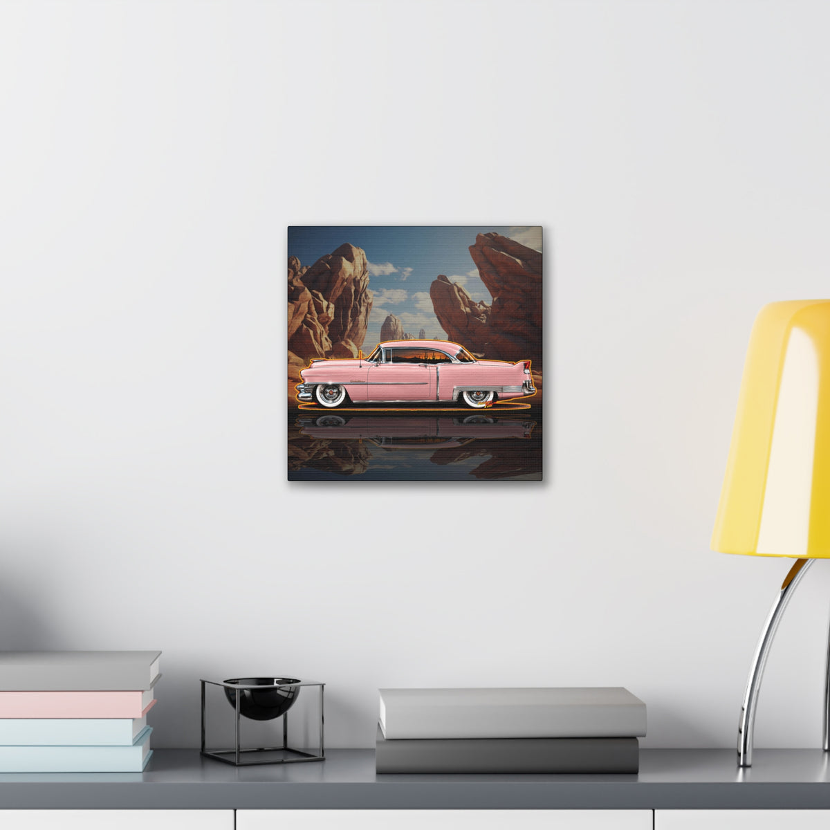 CADILLAC Coupe DeVille 1953 Collectible Fireball Art Canvas Stretched Print
