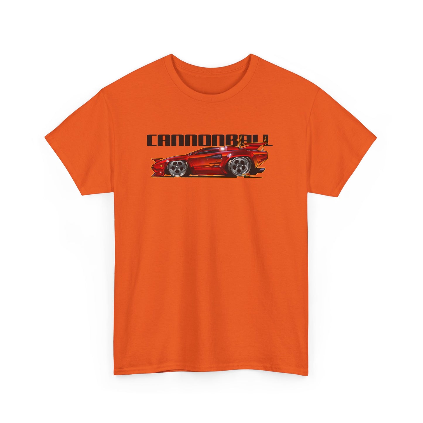 CANNONBALL RUN LAMBORGHINI COUNTACH Heavy Cotton Tee Shirt - Multiple Colors