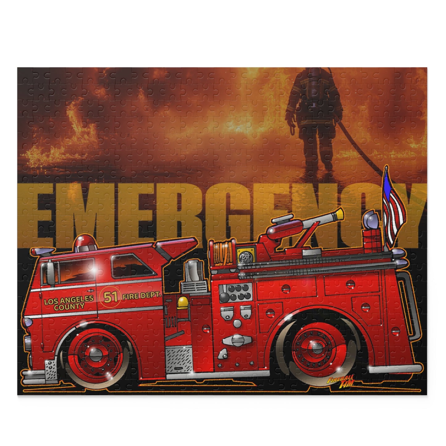 EMERGENCY Engine 51 Fire Truck Puzzle (500-Piece)