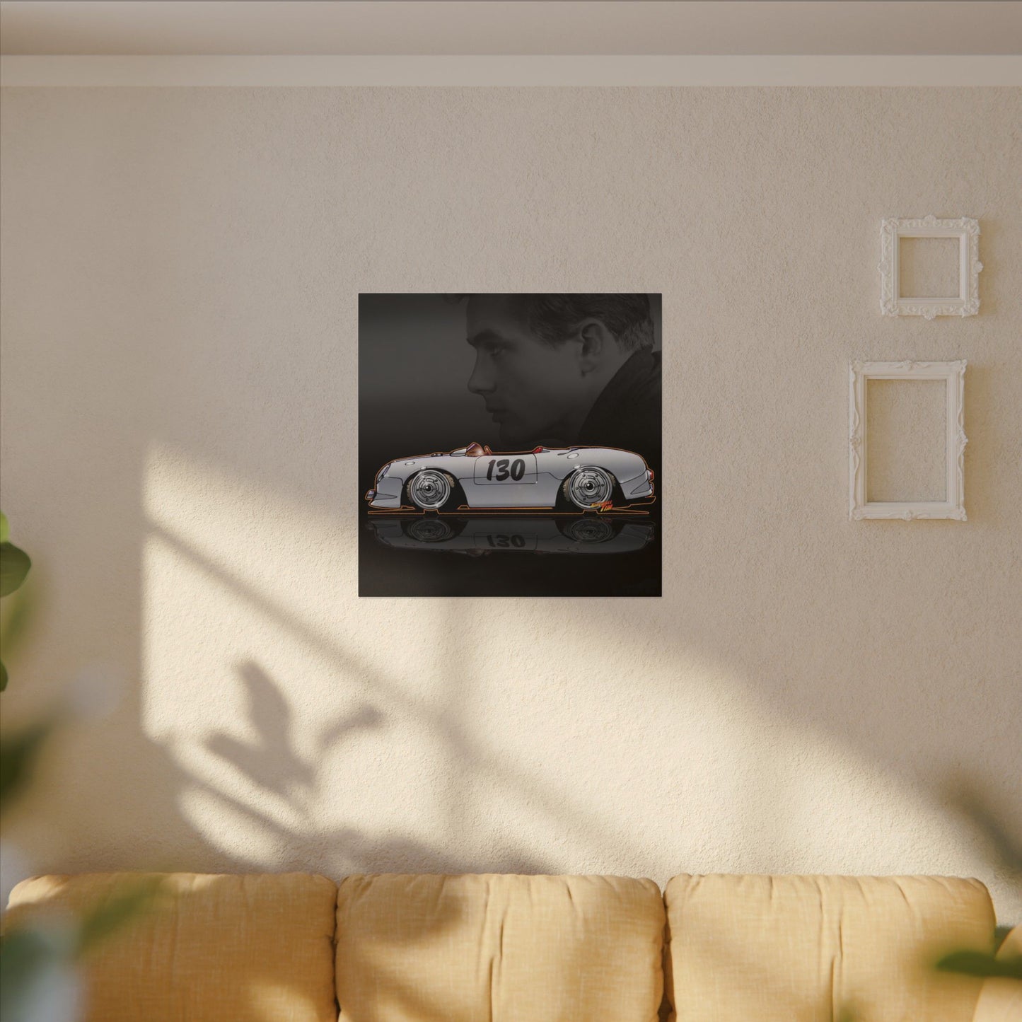 JAMES DEAN PORSCHE 550 Spyder Lil' Bastard Fireball Art Canvas Print
