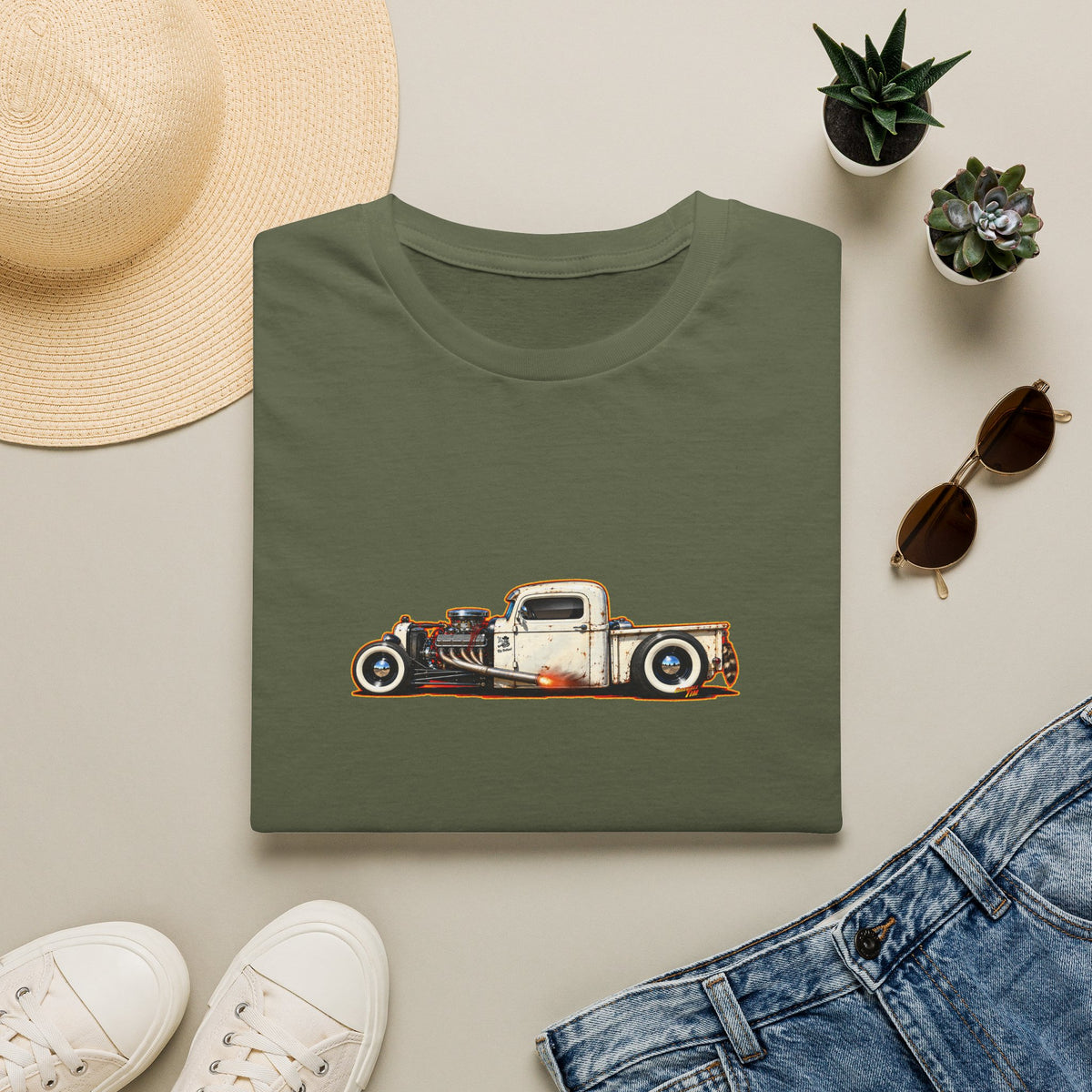 OUTLAW 150 Hot Rod Rat Rod Collectible Fireball Tee Shirt