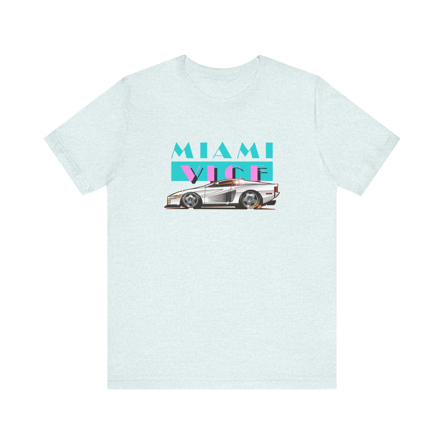 MIAMI VICE FERRARI TESTAROSSA TV Show Short Sleeve Tee 12 Colors