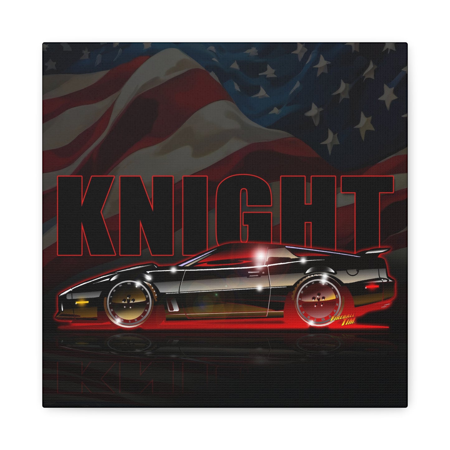 KNIGHT RIDER PONTIAC TRANS AM Canvas Art Wall Print - 12x12
