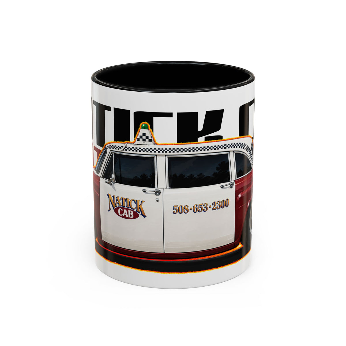 NATICK CHECKER CAB Collectible Fireball Art Coffee Mug - 2 Sizes