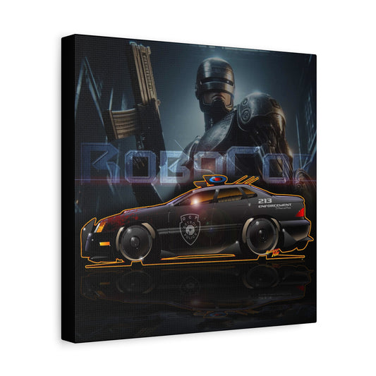 ROBOCOP Taurus Police Car Fireball Art Canvas Wall Print - 12x12