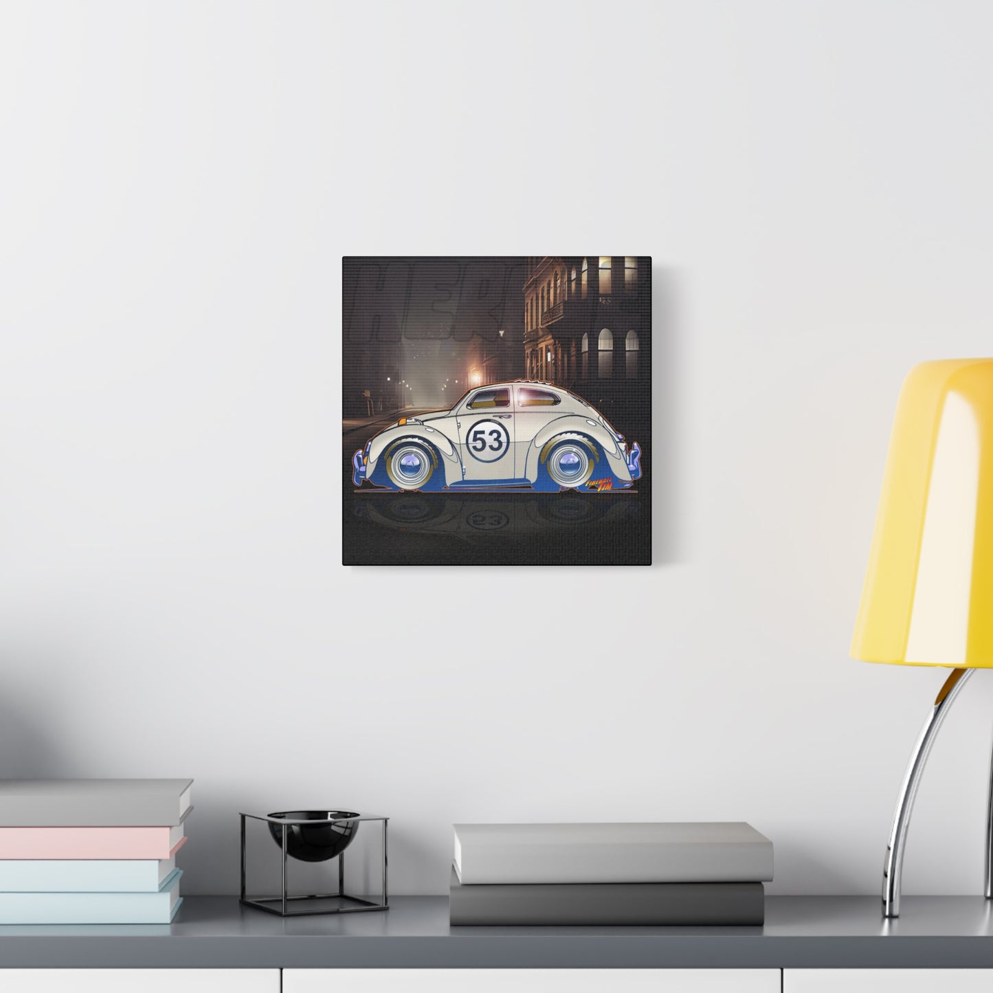 HERBIE THE LOVE BUG Movie Car Canvas Art Wall Print - 12x12