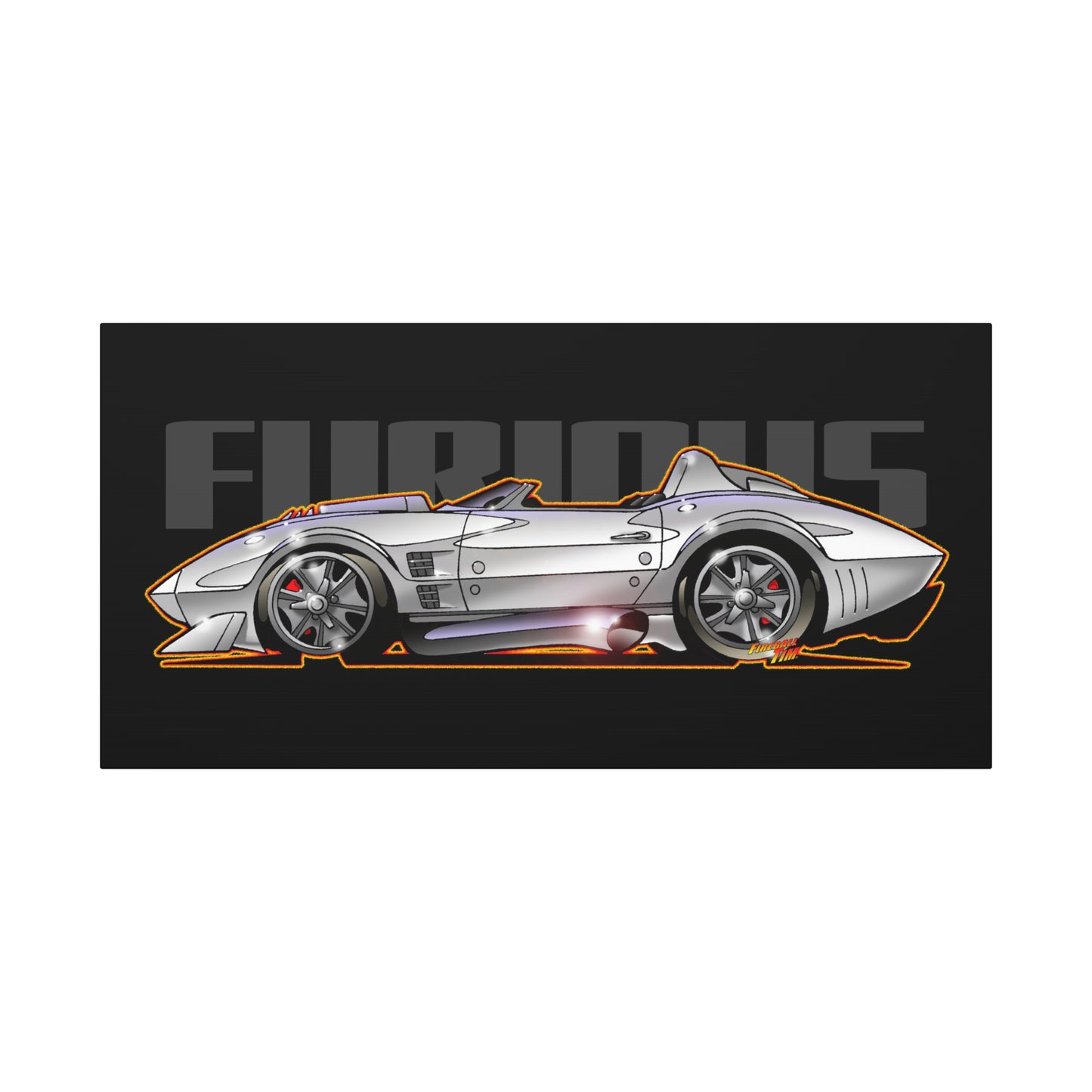 FAST AND FURIOUS Grand Sport Stingray Corvette Fireball Art Canvas Art Wall Print