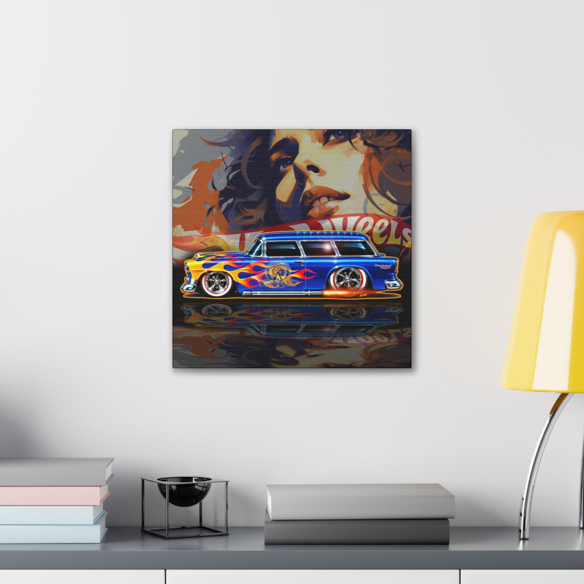 HOT WHEELS Chevy Nomad 1955 Diecast Collectible Fireball Art Canvas Stretched Print